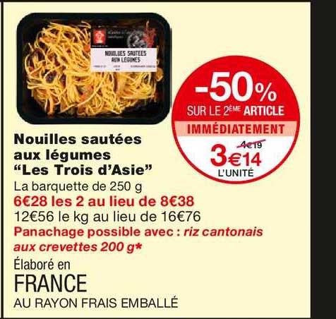 Nouilles Sautées Aux Légumes "les Trois D'asie"