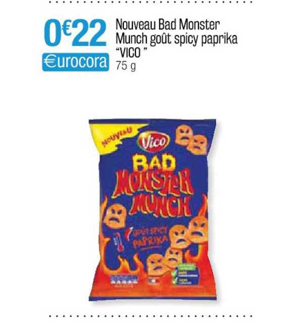 nouveau bad monster munch goût spicy paprika "vico"