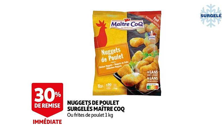 nuggets de poulet surgelés maître coq