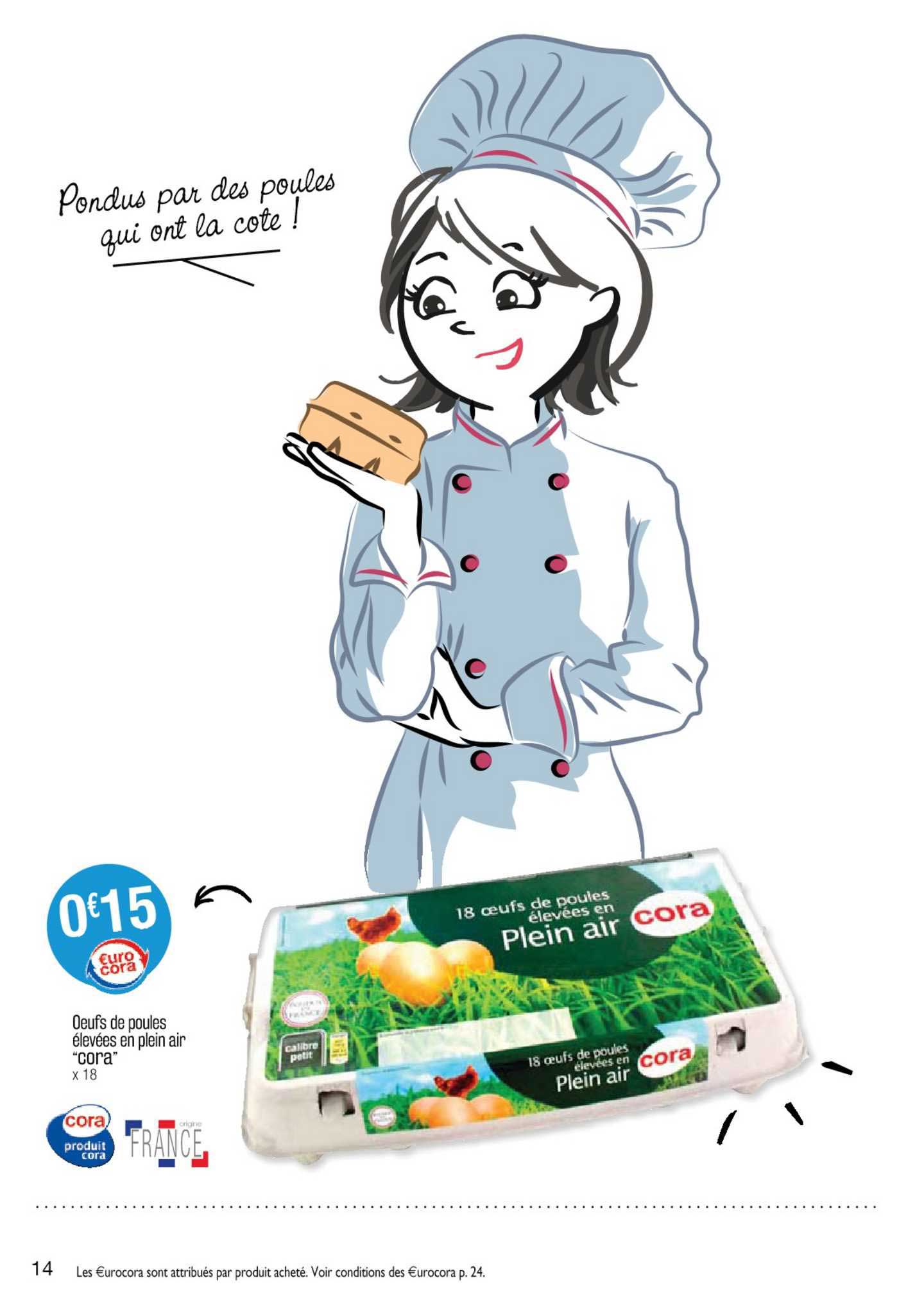 oeufs de poules élevés en plein air "cora"