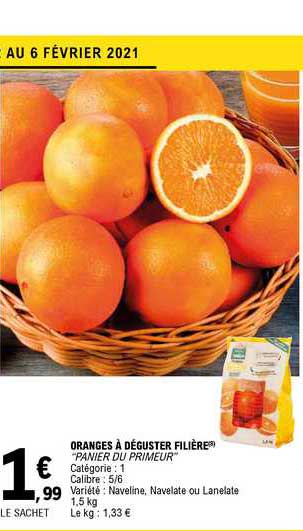 oranges à déguster filière "panier du primeur"