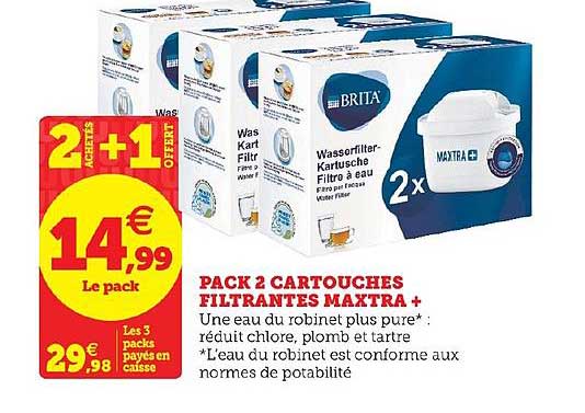pack 2 cartouches filtrantes maxtra +