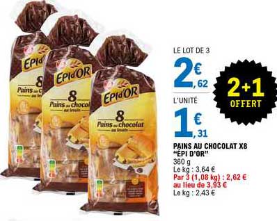 pains au chocolat x8 "épi d'or"