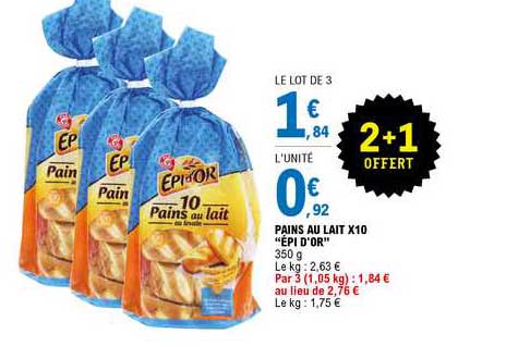 pains au lait x10 "épi d'or"