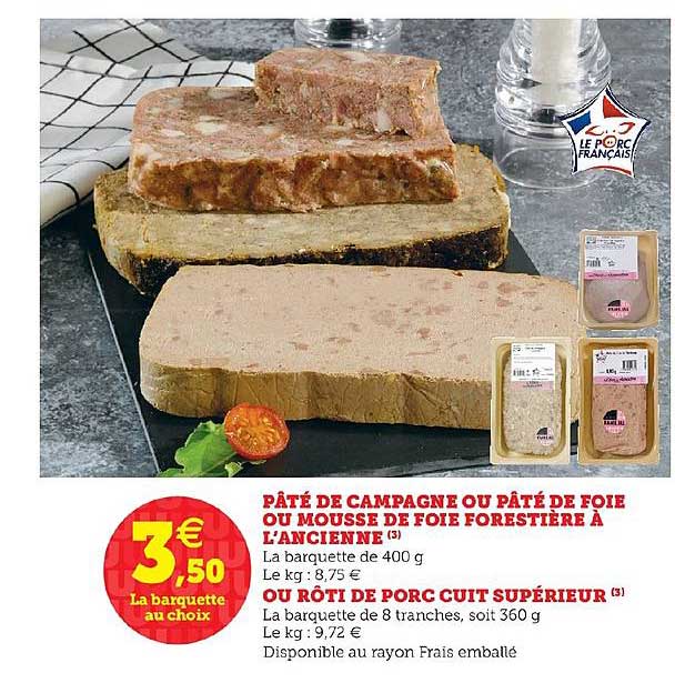 Pâté De Campagne Ou Pâté De Foie Ou Mousse De Foie Forestière à L'ancienne, Ou Rôti De Porc Cuit Supérieur
