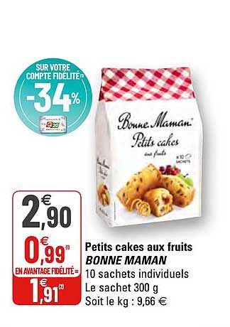 petits cakes aux fruits bonne maman