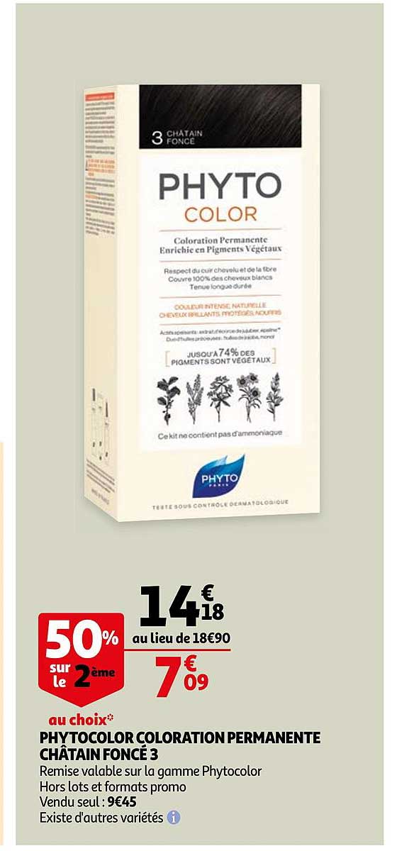 phytocolor coloration permanente châtain foncé 3