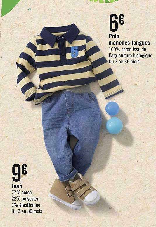 polo manches longues, jean