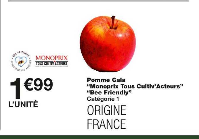 pomme gala "monoprix tous cultiv'acteurs" "bee friendly"