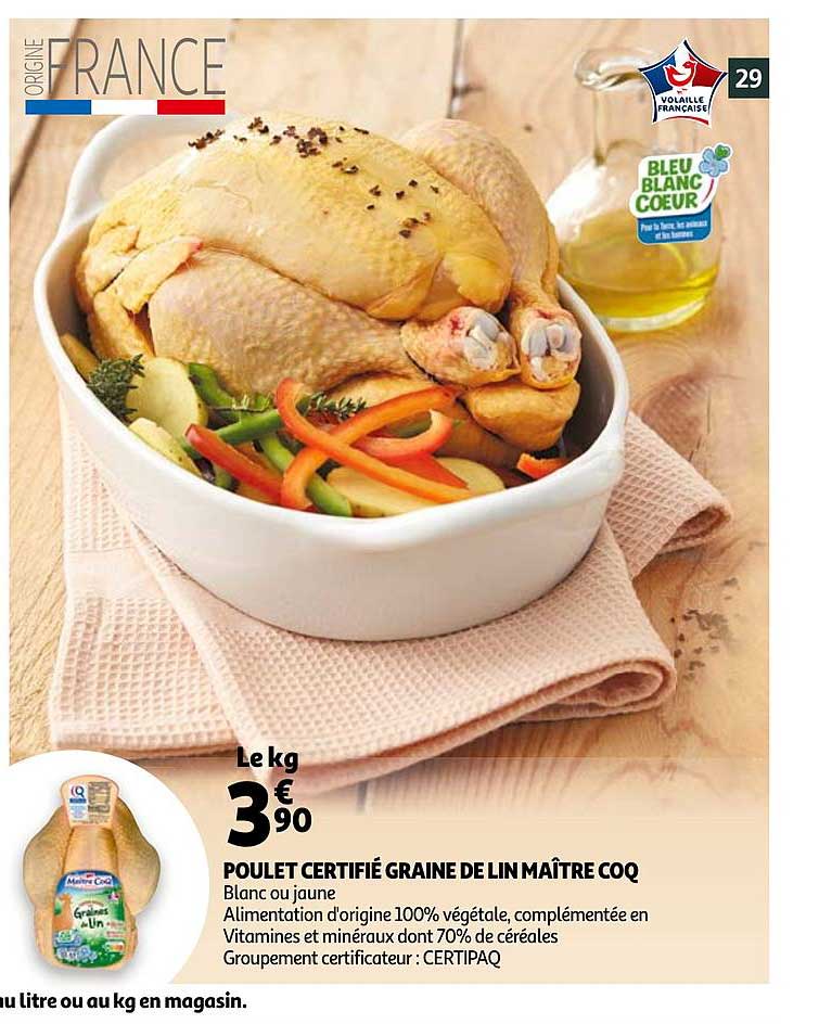 Poulet Certifié Graine De Lin Maître Coq