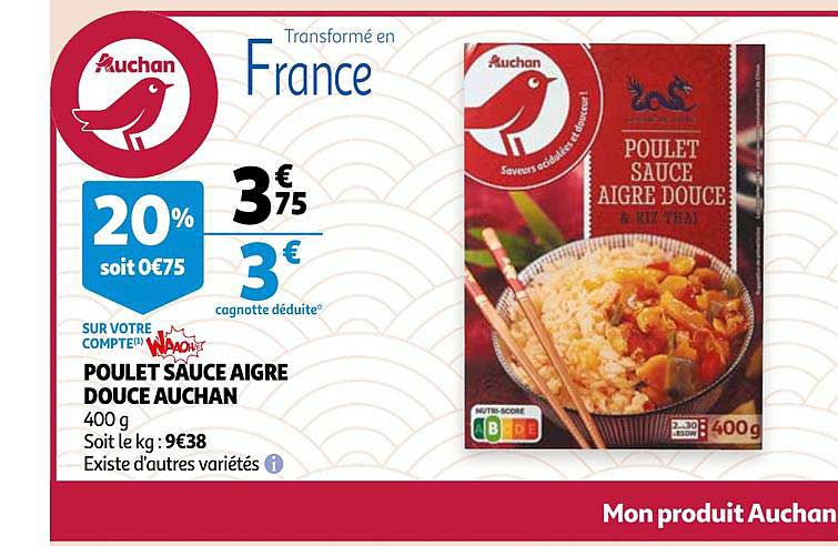 poulet sauce aigre douce auchan