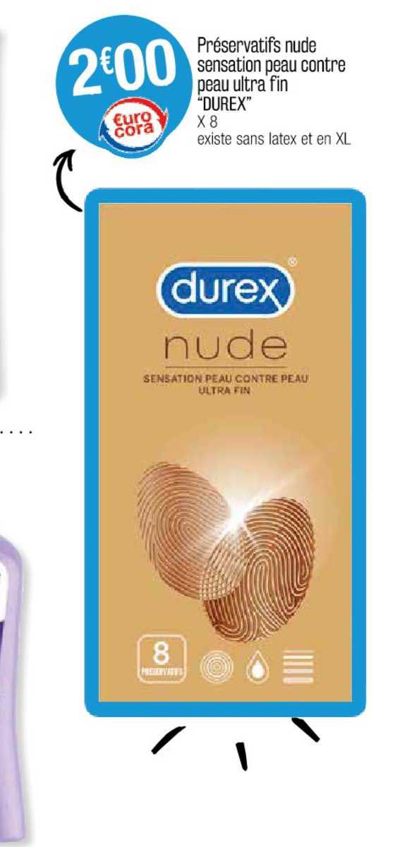 préservatifs nude sensatio npeau contre peau ultra fin "durex"
