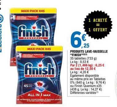 produits lave-vaisselle "finish"