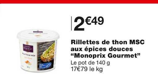 rillettes de thon msc aux épices douces "monoprix gourmet"