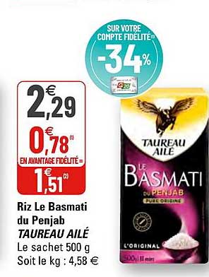 Riz Le Basmati Du Penjab Taureau Ailé