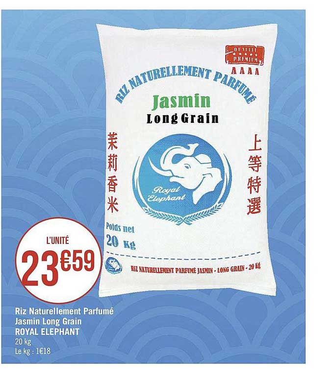 riz naturellement parfumé jasmin long grain royal éléphant