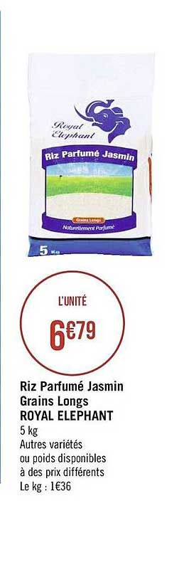 riz parfumé jasmin grains longs royal éléphant