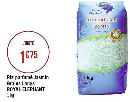 riz parfumé jasmin grains longs royal éléphant