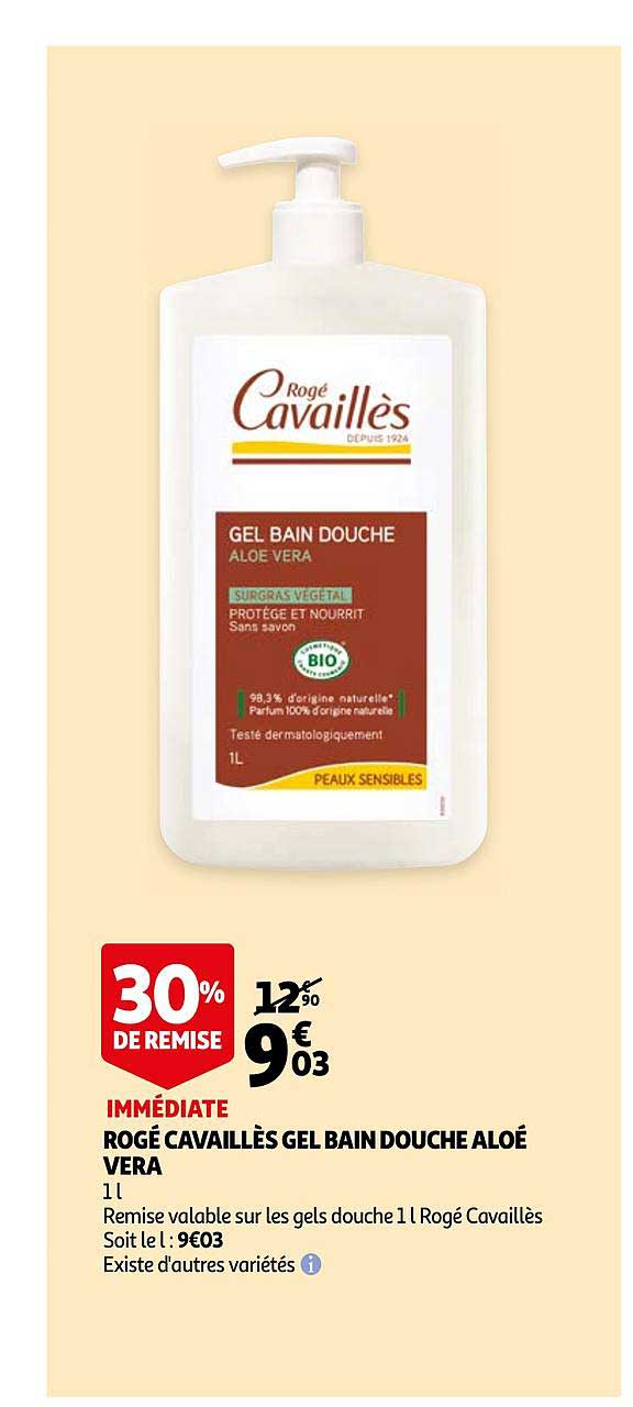 rogé cavaillès gel bain douche aloé vera