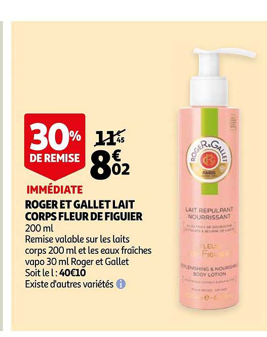 roger et gallet lait corps fleur de figuier