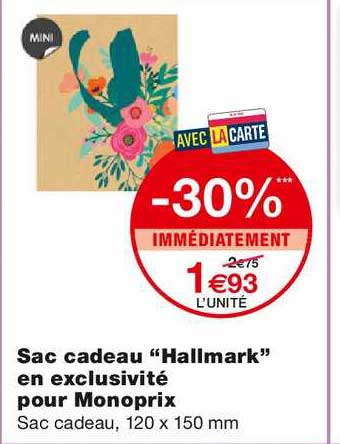 Sac Cadeau "hallmark" En Exclusivité Pour Monoprix