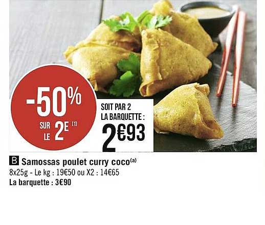 Samossas Poulet Curry Coco