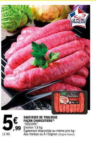 saucisses de toulouse façon charcutière "socopa"