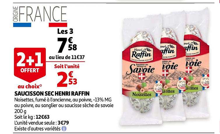 saucisson sec henri raffin