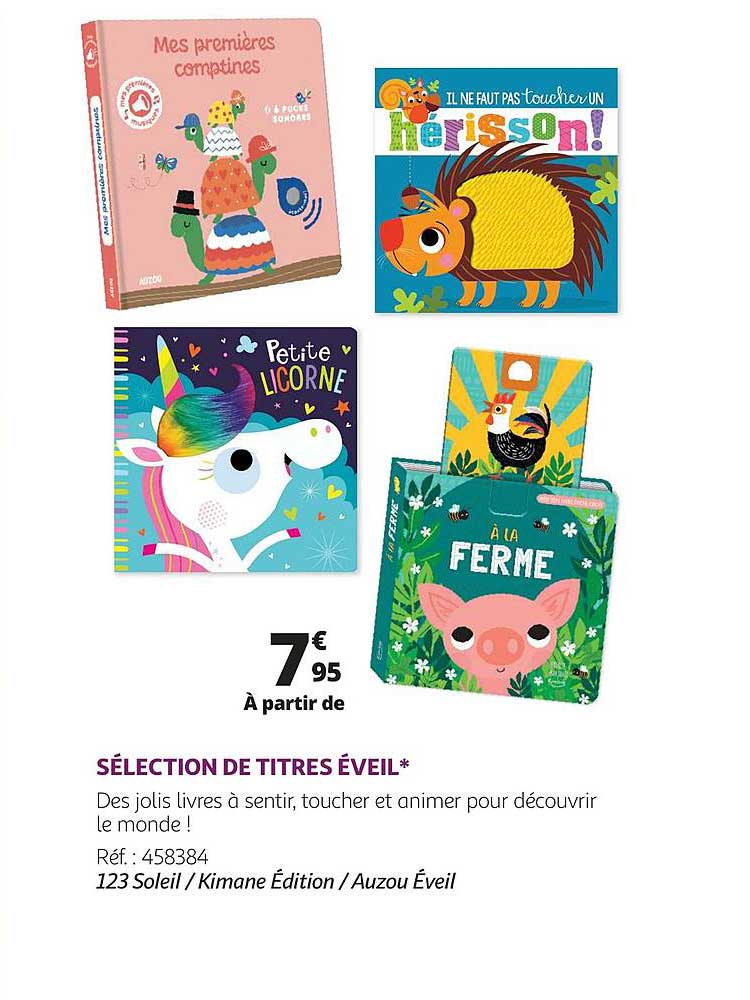 sélection de titres éveil - 123 soleil - kimane édition - auzou éveil