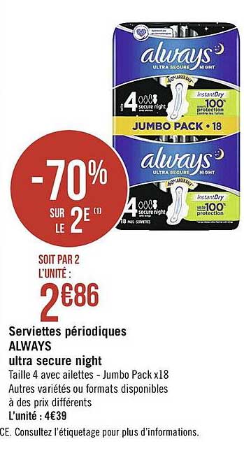 serviettes périodiques always