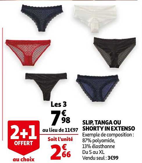 slip, tanga ou shorty in extenso