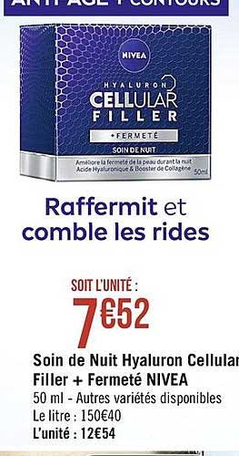 soin de nuit hyaluron cellular filler + fermeté nivea