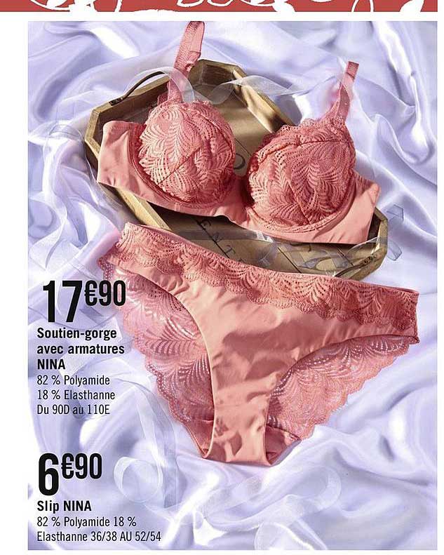 soutien-gorge avec armatures nina, slip nina