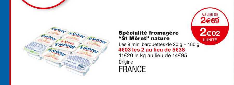 spécialité fromagère "st môret" nature