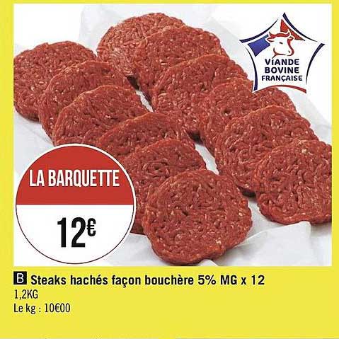 steaks hachés façon bouchère 5% mg x12