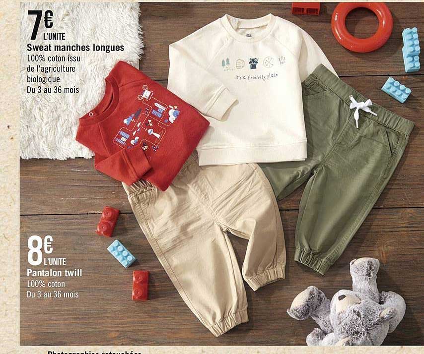 sweat manches longes, pantalon twill