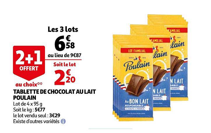 Tablette De Chocolat Au Lait Poulain