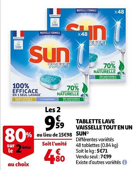 Tablette Lave Vaisselle Tout En Un Sun