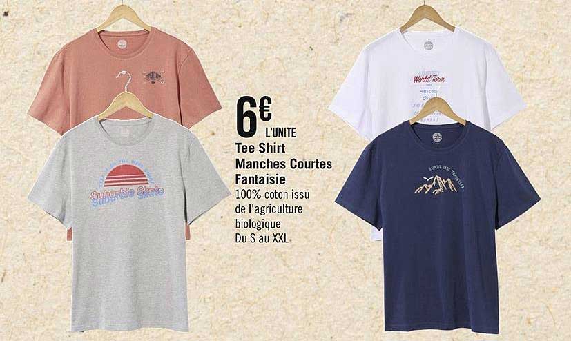 tee shirt manches courtes fantaisie