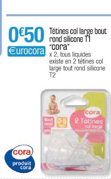 tétines col large bout rond silicone t1 "cora"