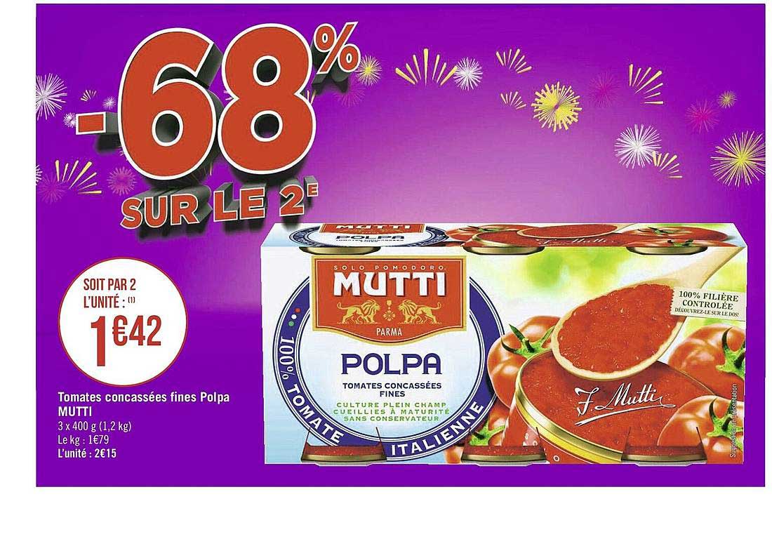 tomates concassées fines polpa mutti