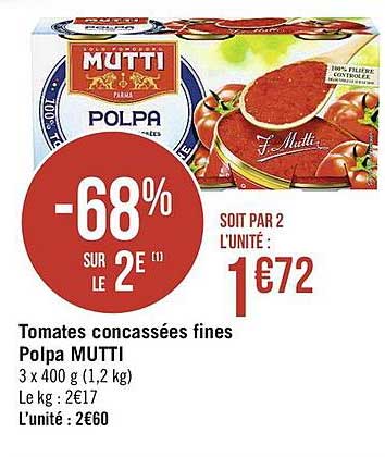 tomates concassées fines polpa mutti