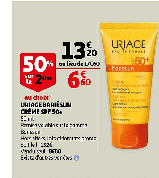uriage bariésun crème spf 50+