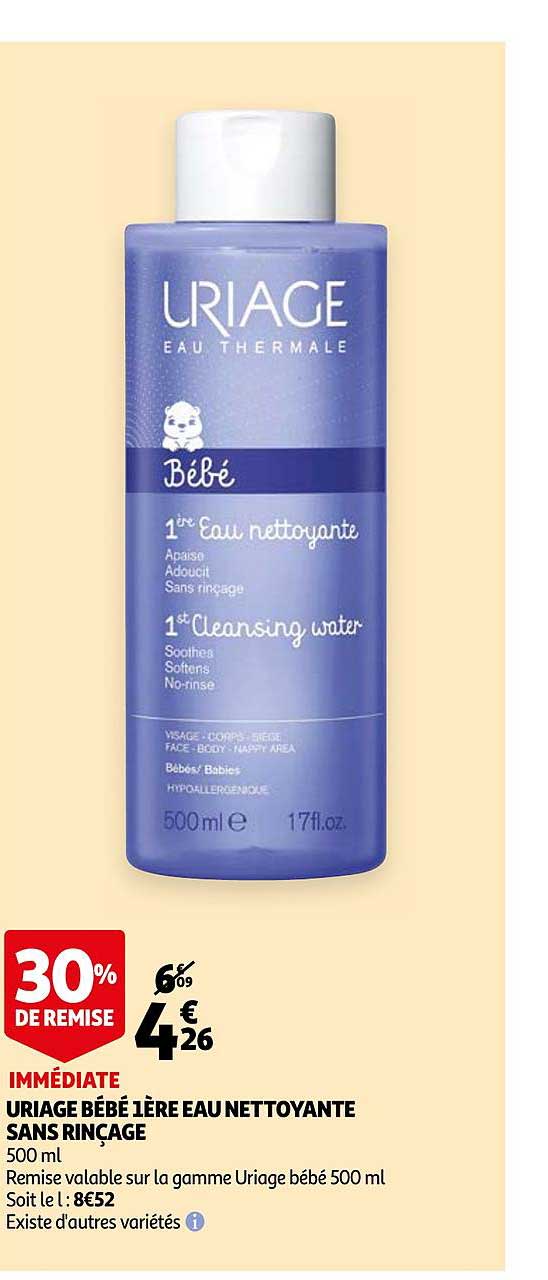 uriage bébé 1ère eau nettoyante sans rinçage