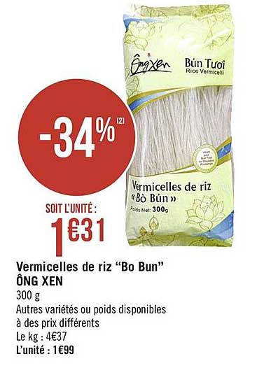 vermicelles de riz "bo bun" ông xen
