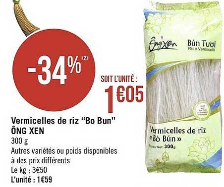 vermicelles de riz "bo bun" ông xen