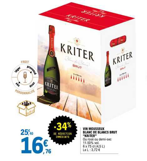 Vin Mousseux Blanc De Blancs Brut "kriter"
