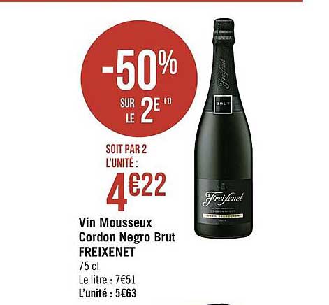 vin mousseux cordon negro brut freixenet