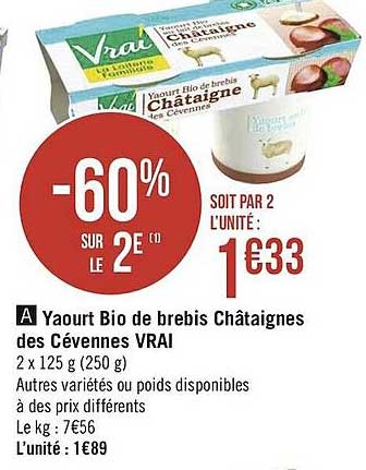 Yaourt Bio De Brebis Châtaignes Des Cévennes Vrai