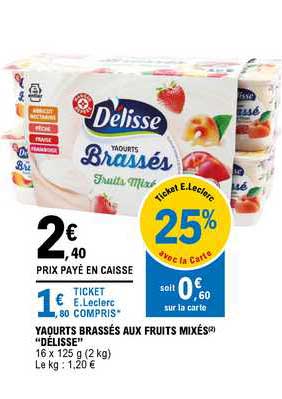 Yaourts Brassés Aux Fruits Mixés "délisse"